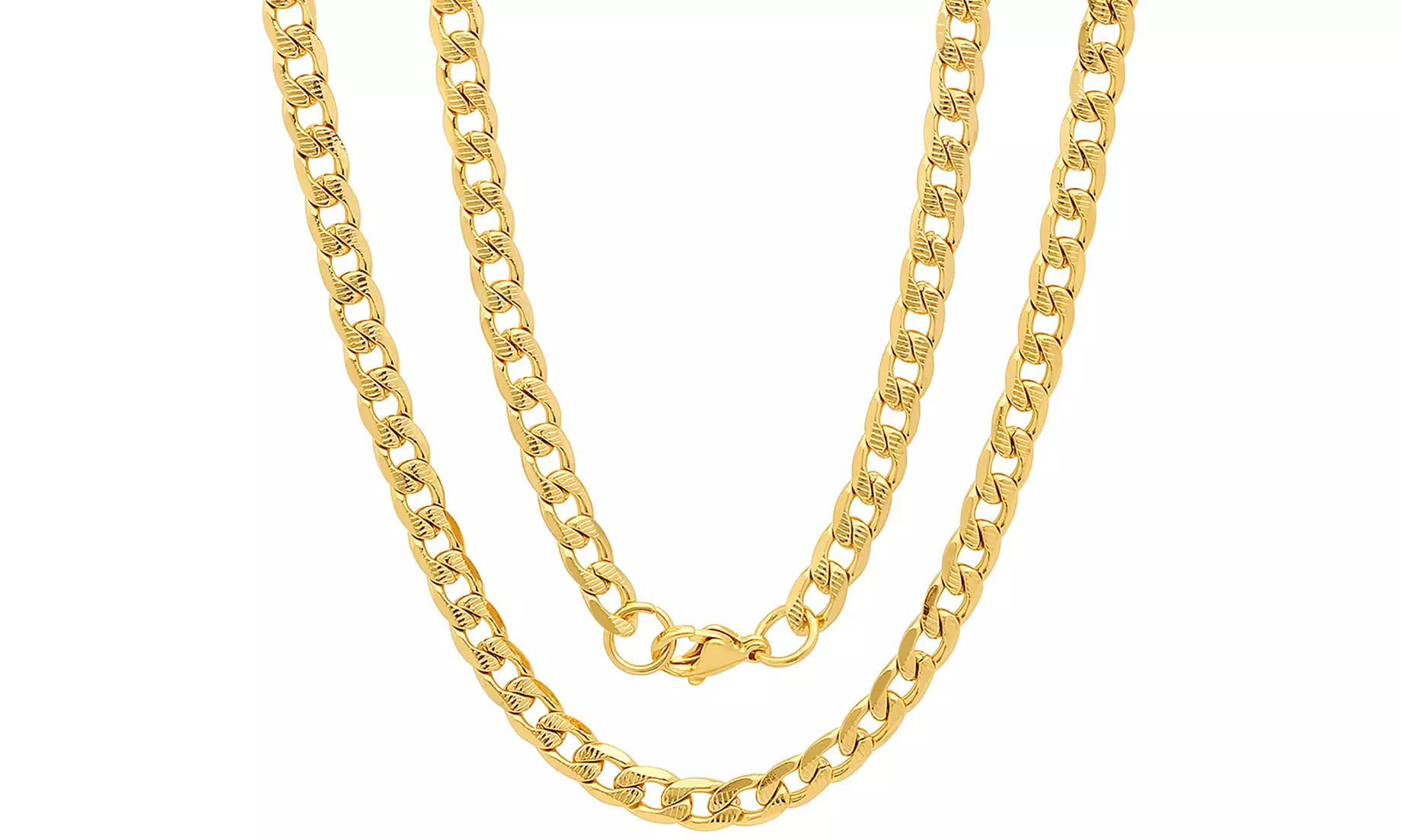 Men's Stainless Steel Diamond Cut Cuban Necklace