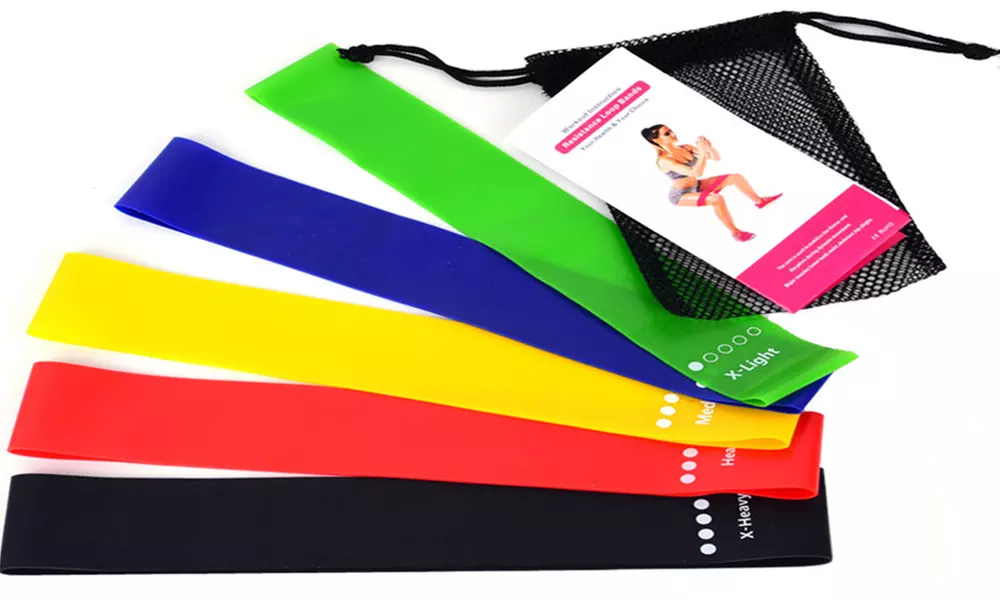 5 Model Resistance Loop Bands For Exercise Sports Fitness Home Gym Yoga - Second Medium