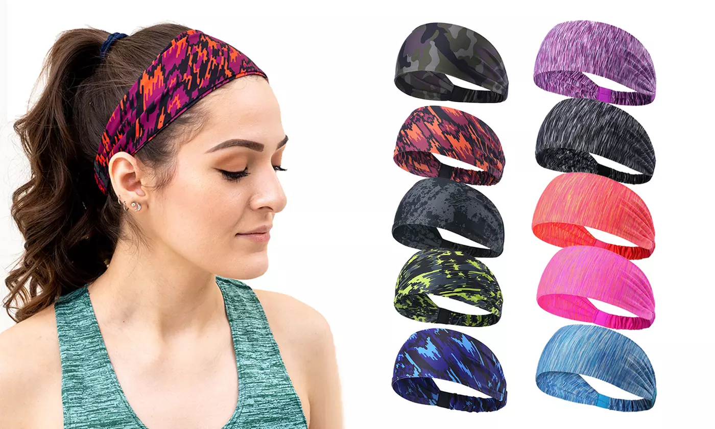 Unisex Yoga Sport Athletic Headband for Running Sports Elastic Wicking Sweatband