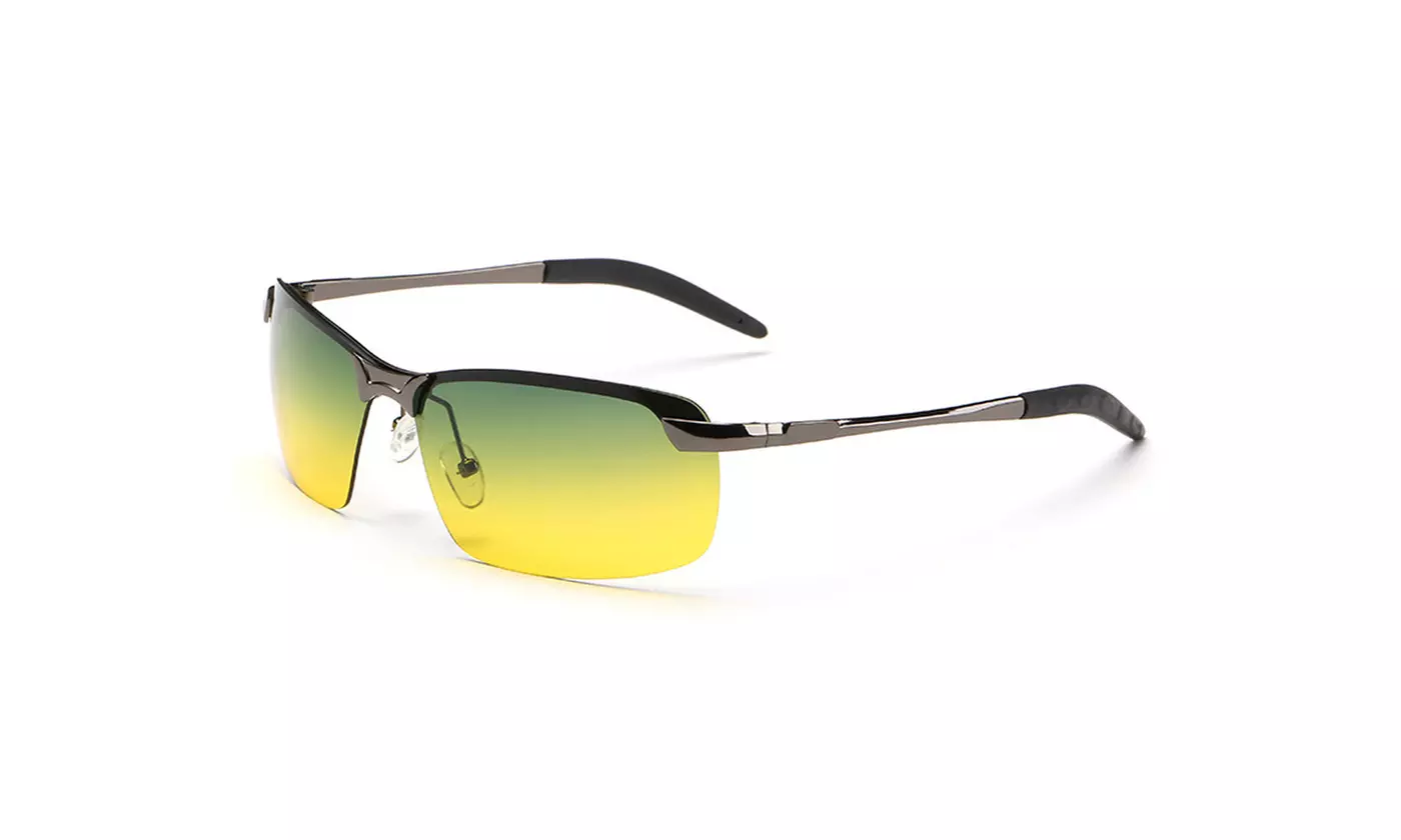 Tac Polarized HD Day Night Vision Glasses Aviator Men Driving Sports sunglasses