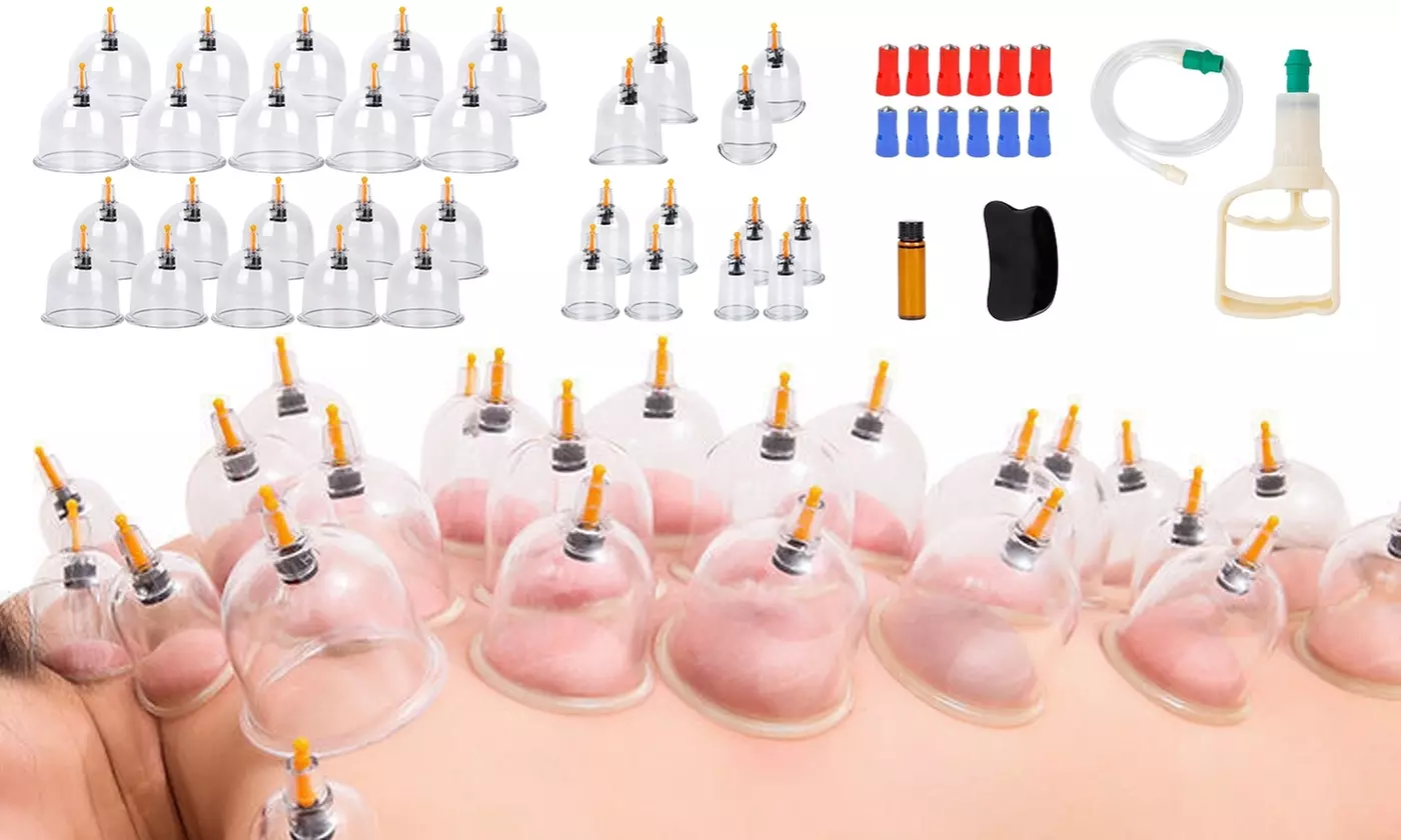 iNova 32-Cup Biomagnetic Cupping Therapy Set for Massage and Body Vacuum Suction