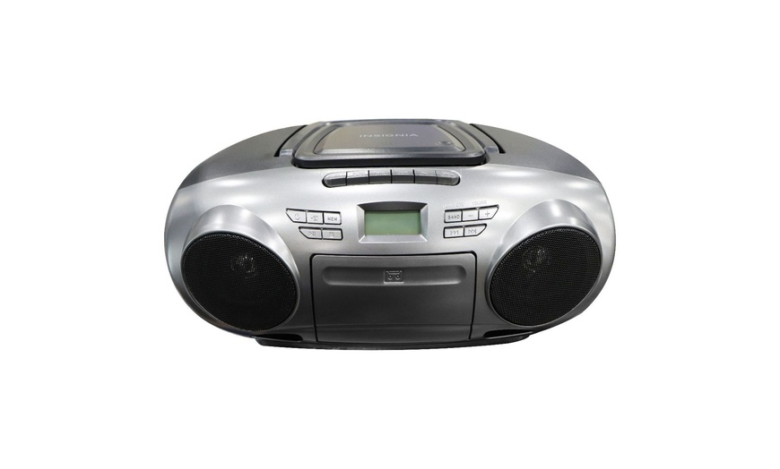 Insignia - AM/FM Radio Portable CD Boombox with Bluetooth (Silver ...