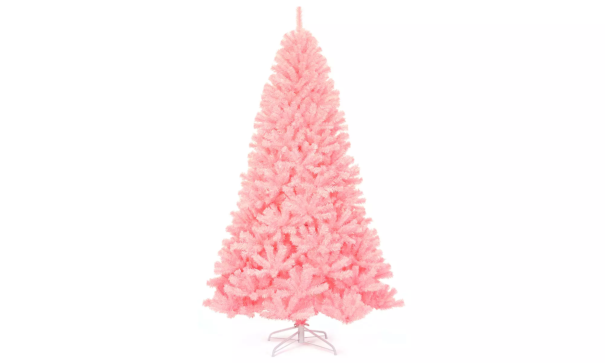 Costway 7.5Ft Hinged Artificial Christmas Tree Full Fir Tree New PVC Pink - Primary Image