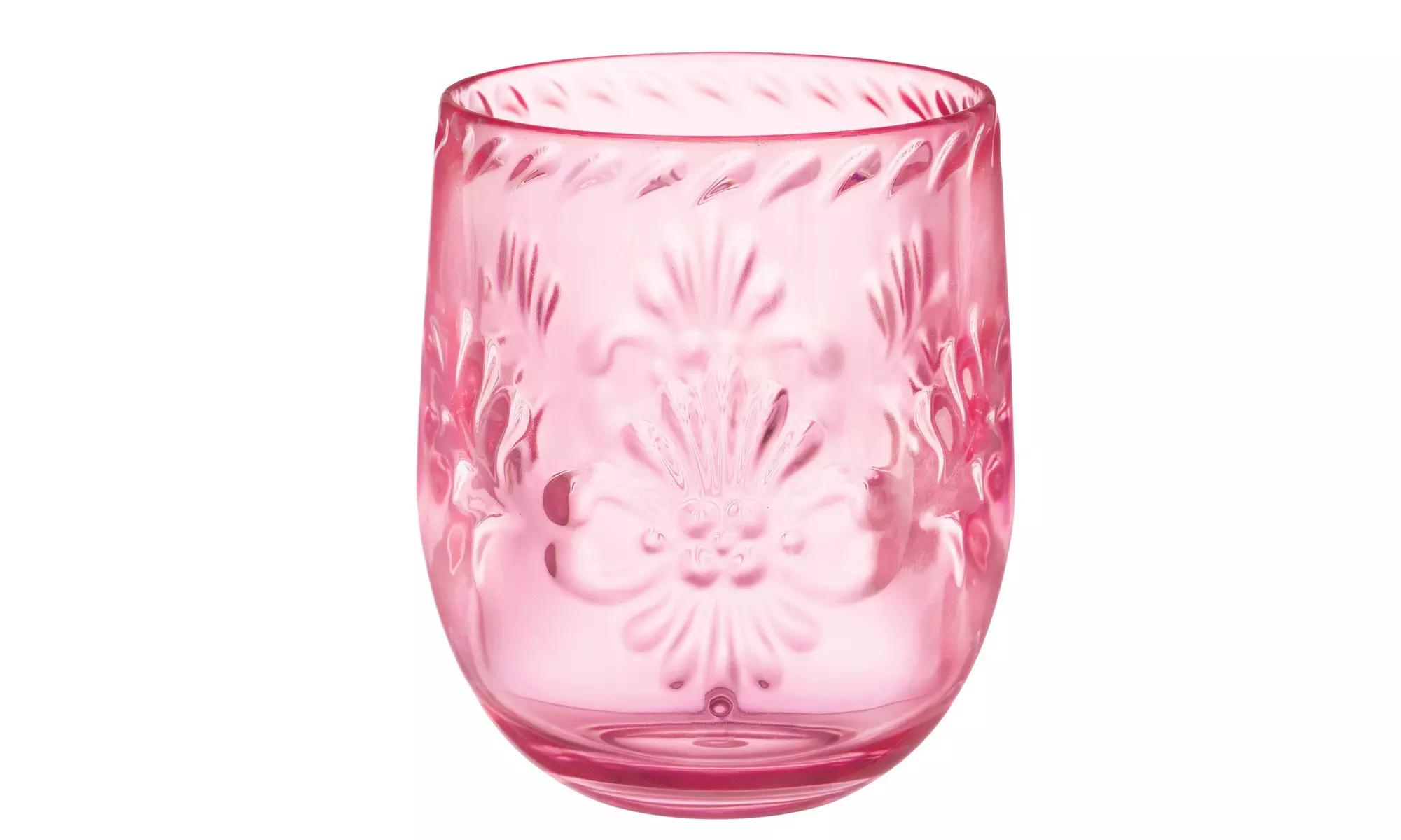 Pink Floral Stemless Wine Glass - Primary Image