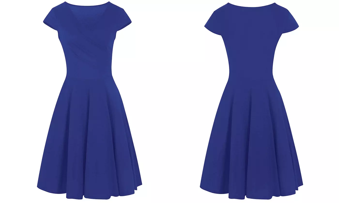 Haute Edition Women's V-Neck Skater Dress