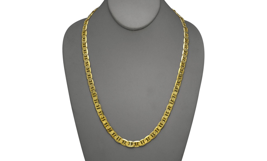 men's 14k gold plated mariner chain necklace