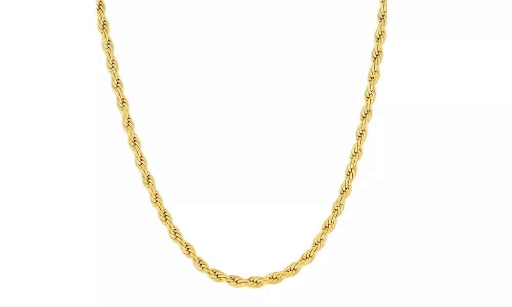 3MM Diamond-cut Rope Chain Necklace in 14K Gold Hollow by Moricci - Primary Image
