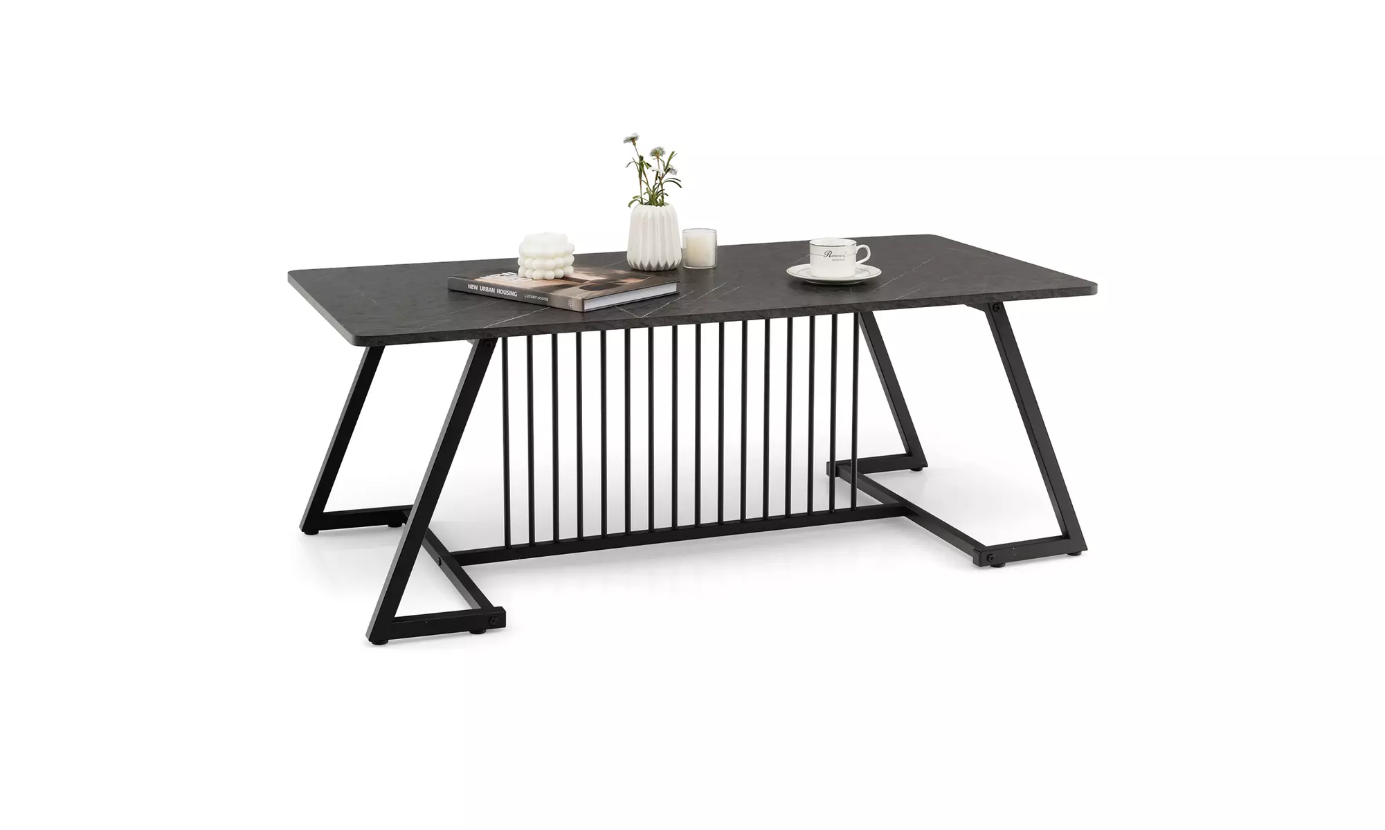 Costway Modern Coffee Table 48 Stylish End Table W/Spacious Tabletop Living Room - Primary Image