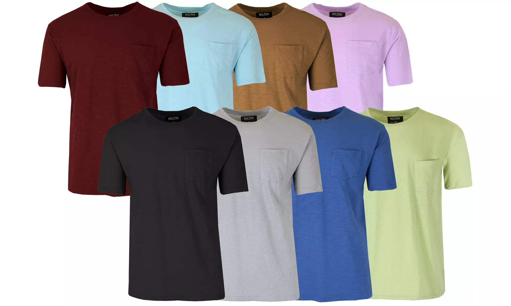 Men's 3-Pack Short Sleeve Cotton Crew Neck Tee with Chest Pocket  (XS-XL)