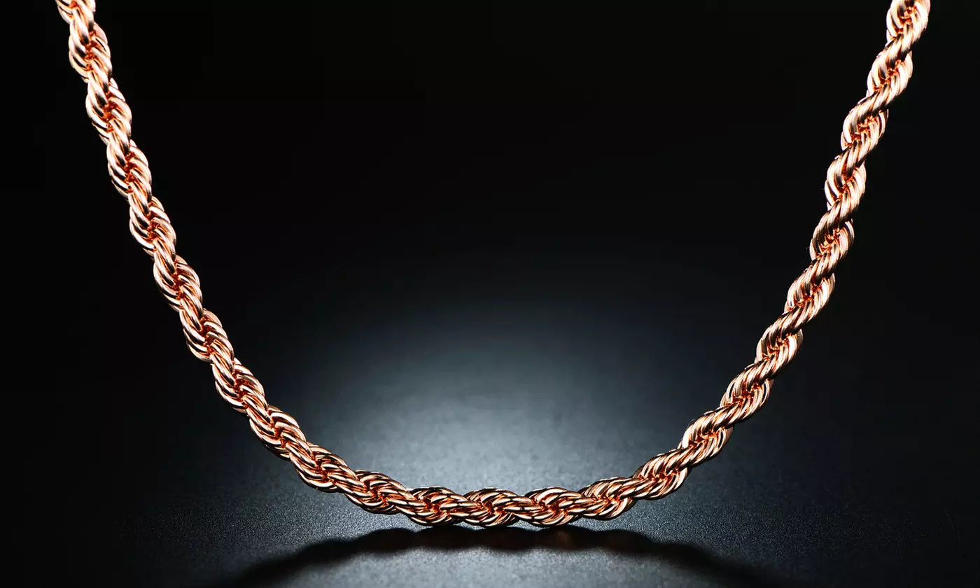 18k Rose Gold Rope Chain - Primary Image