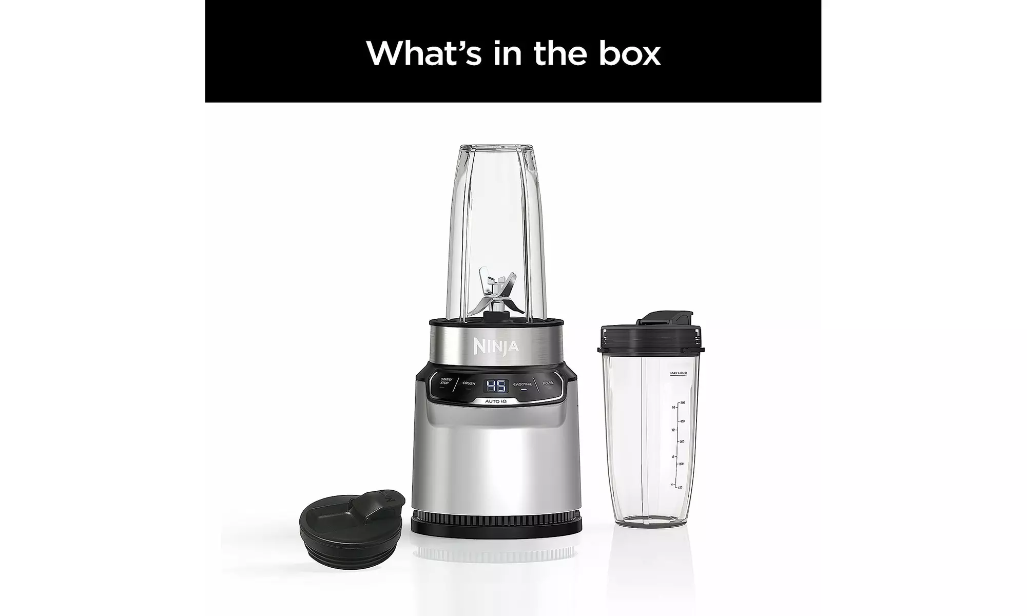  Ninja BN401 Nutri Pro Compact Personal Blender, Auto-iQ Silver - Refurbished - Second Medium