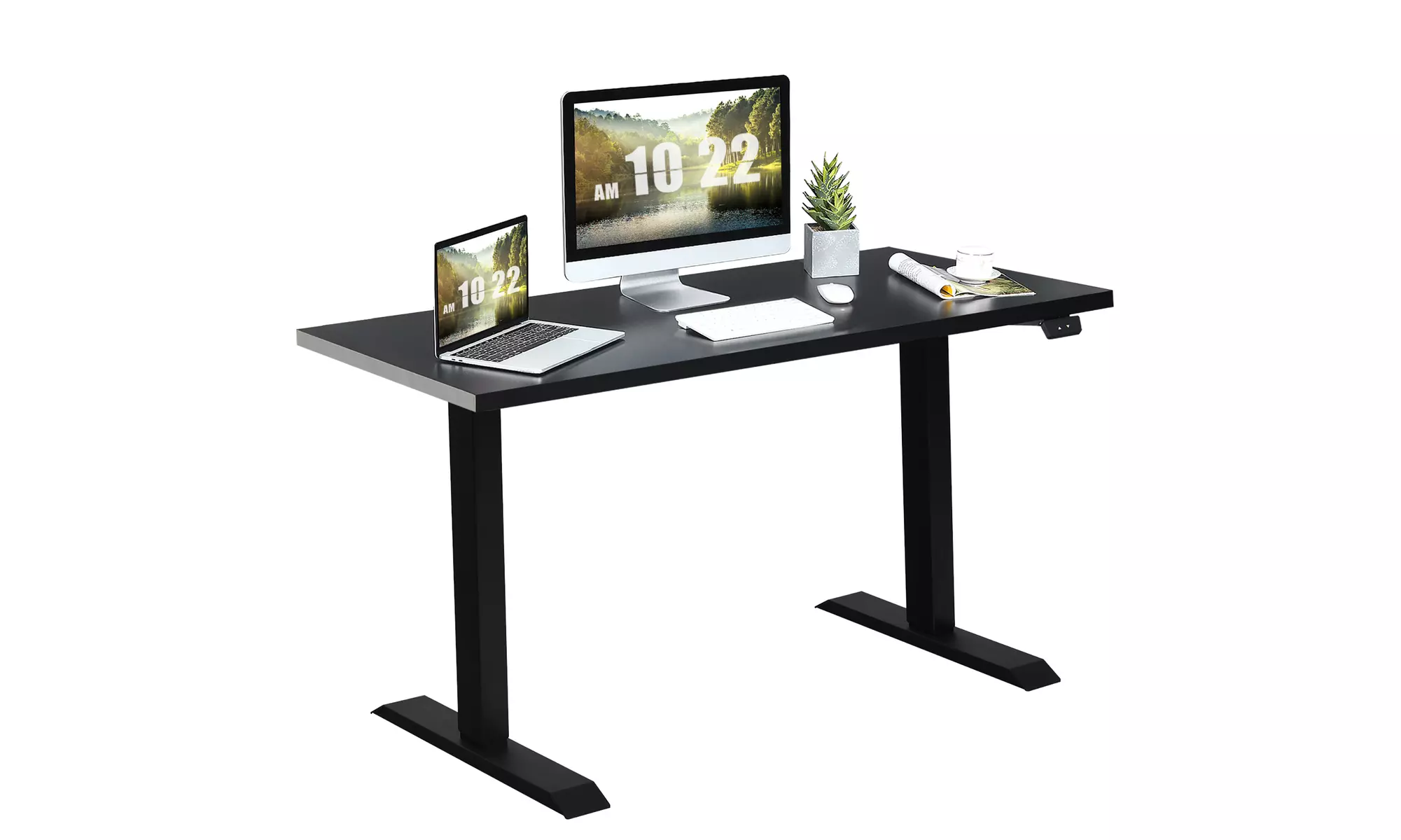 Costway 48'' Electric Sit to Stand Desk Adjustable Standing Workstation Control - Primary Image