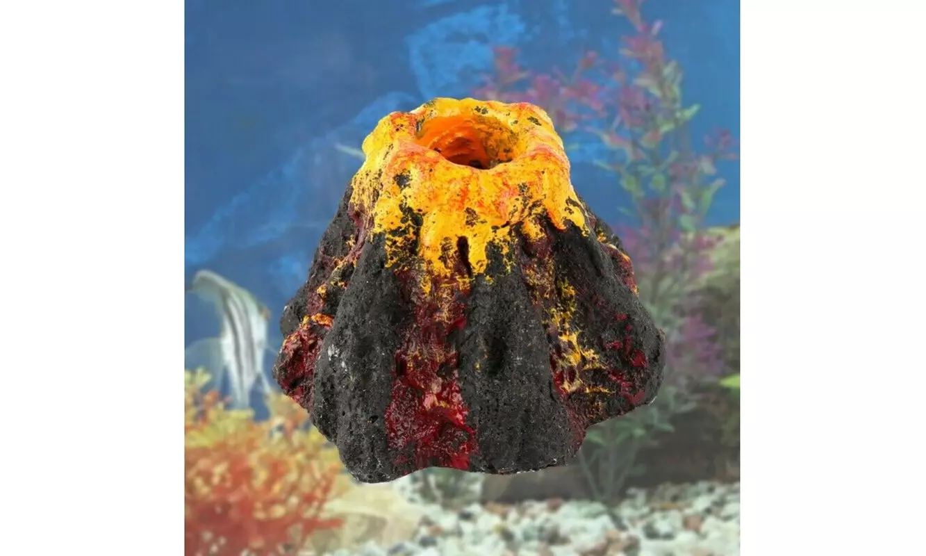 Aquarium Fish Tank Volcano Shape Bubbler Ornament Bubble Air Stone Prop Decors - Primary Image
