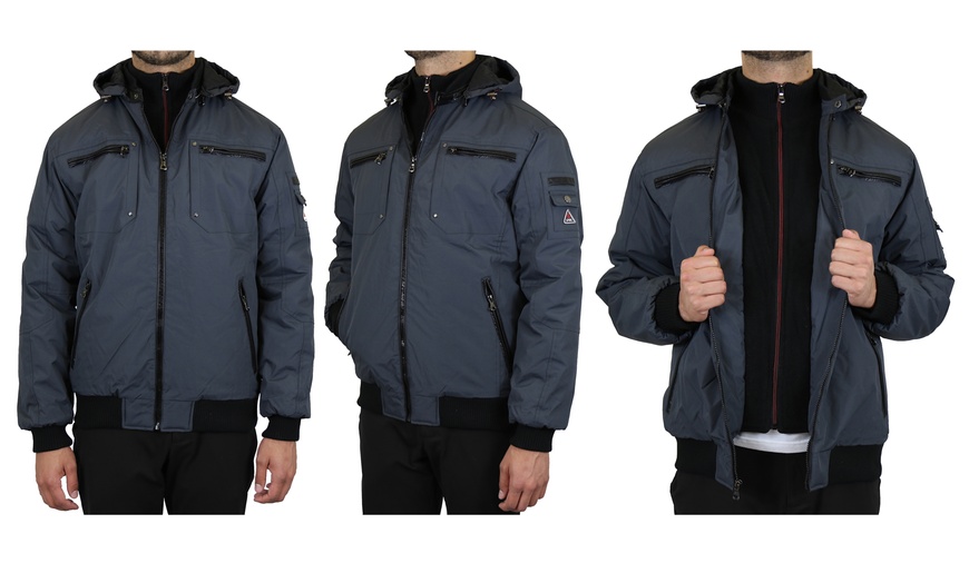 Image 25: Spire By Galaxy Men's Heavyweight Jackets with Detachable Hood