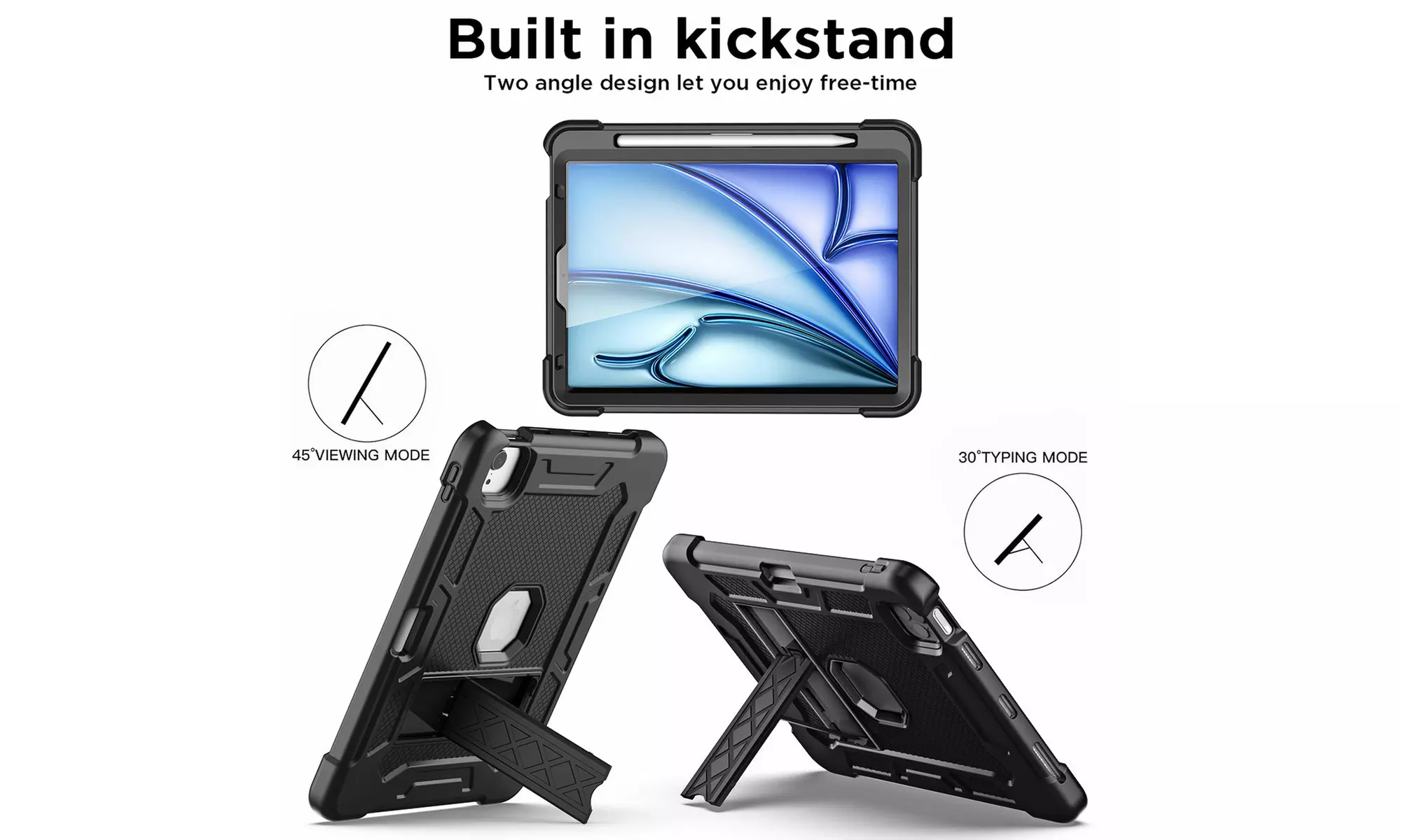For Apple iPad Air 11-inch 2024 Case Rugged Heavy Duty Shockproof 3-in-1 Cover