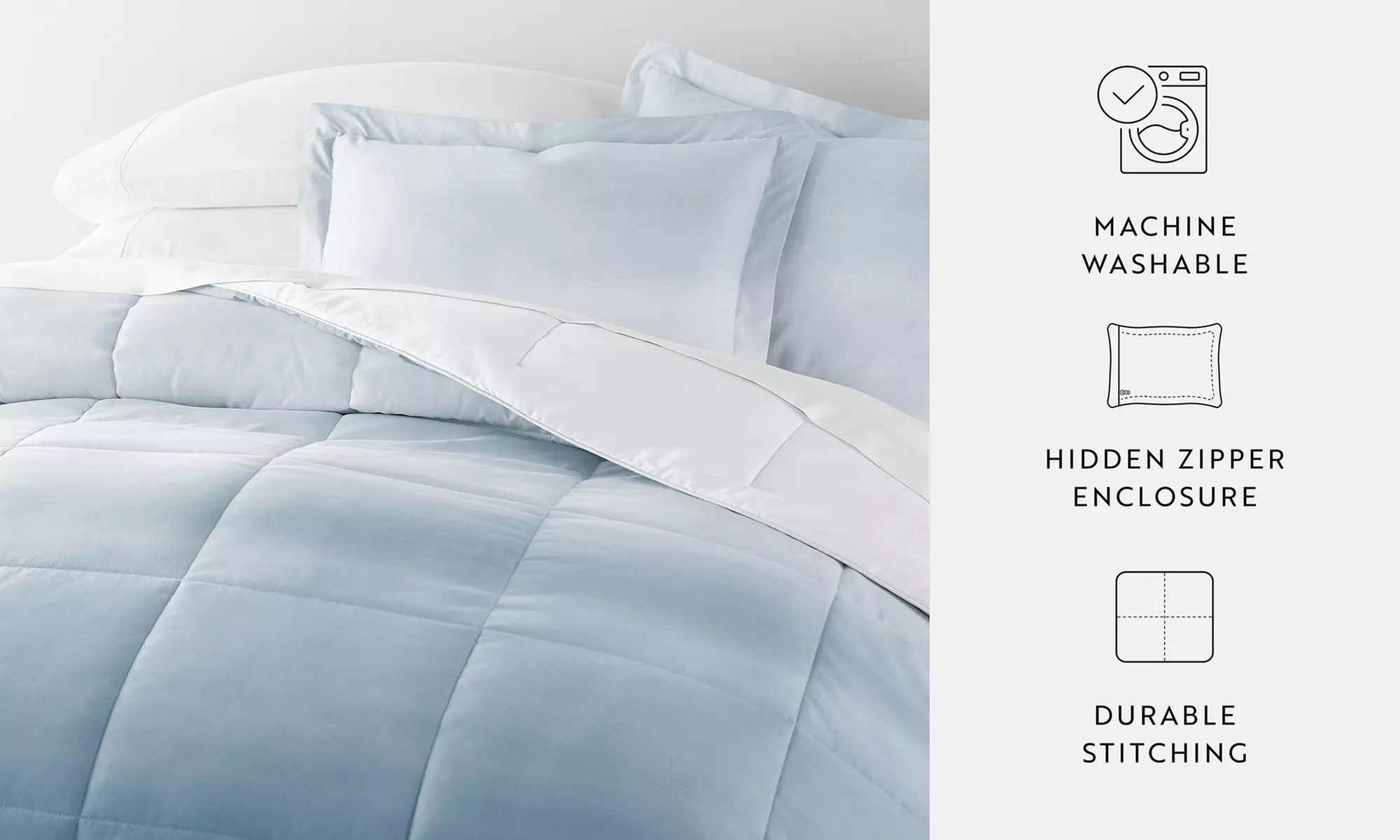 iEnjoy Home Down Alternative Blue Reversible All Season Comforter Set