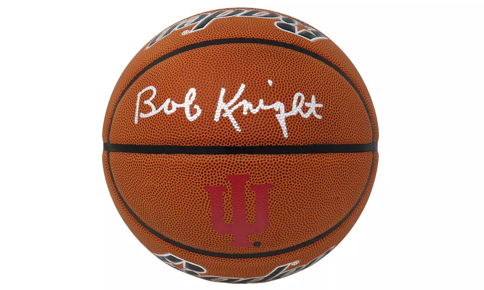 Bobby Knight Signed Indiana Hoosiers Logo Brown Collegiate Compsite Basketball - Primary Image