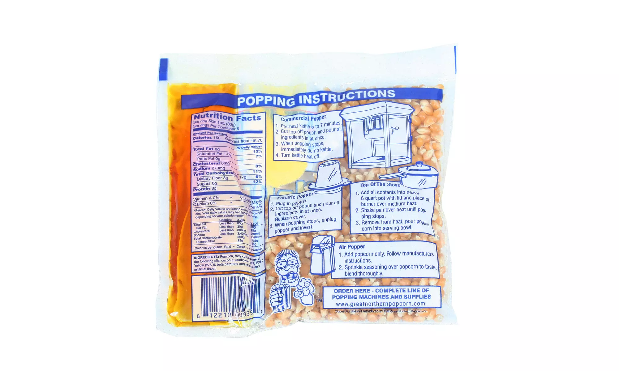Great Northern Popcorn 1 Case (12) of 6 Ounce Popcorn Portion Packs Kit Cinema