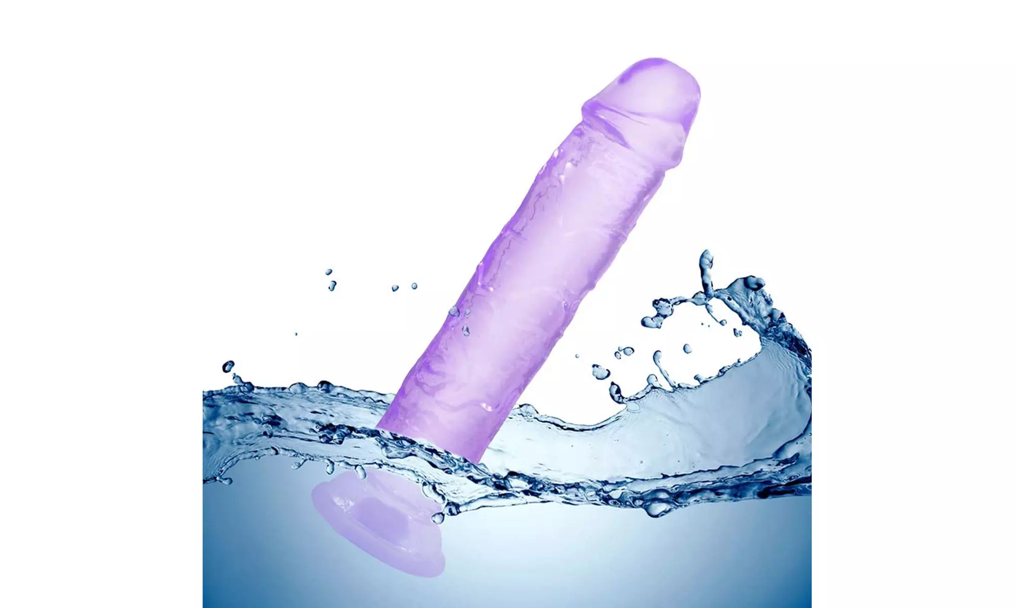 Suction Cup Dildo G-spot Strong Flexible Hands-Free Purple Strap On Compatible