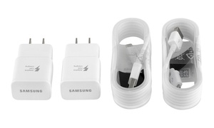 Samsung Fast Adaptive Charger Original 2 Pack with 2 Micro USB OR Type C Cables