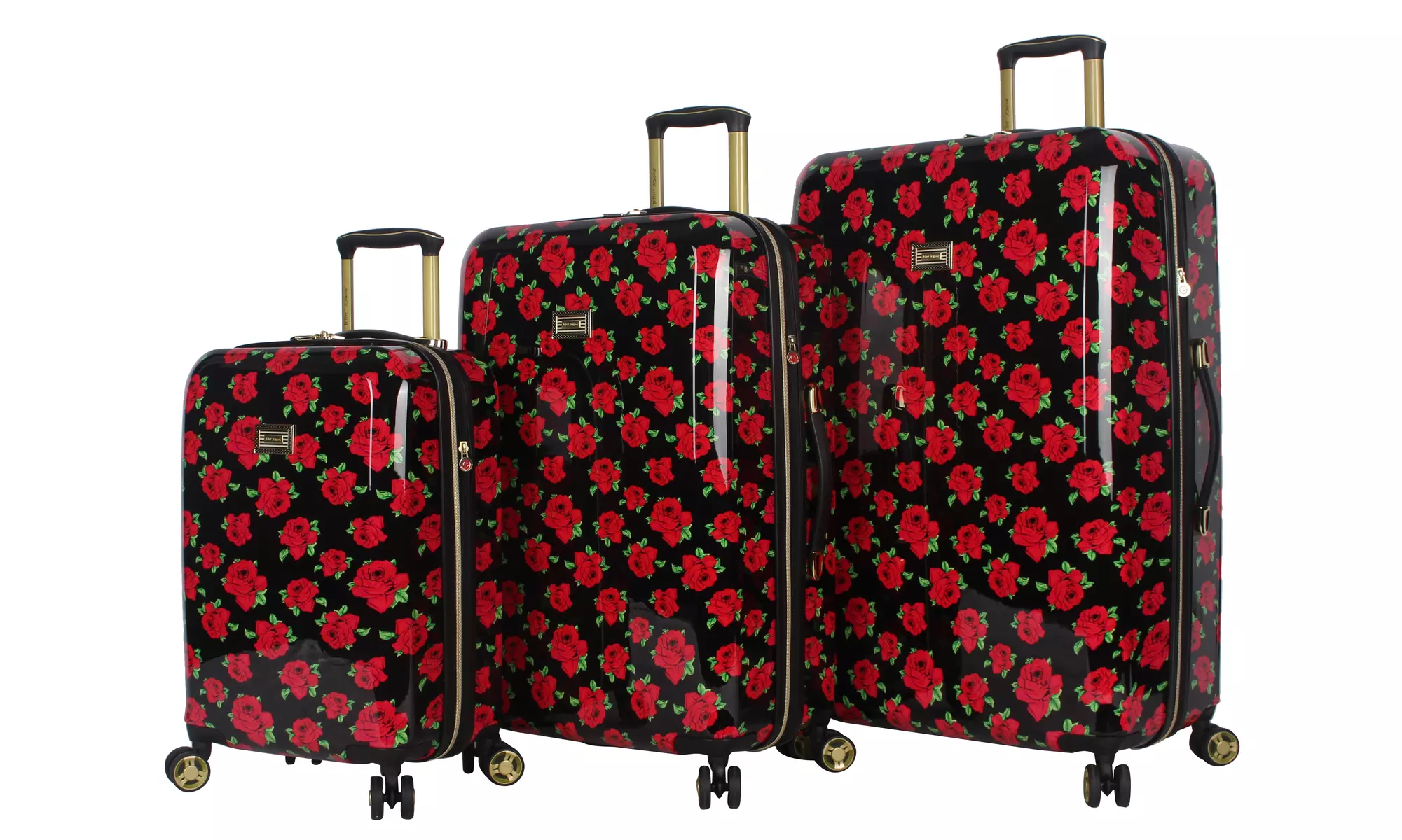 Betsey Johnson Covered Roses Hardside Spinner 3 Piece Luggage set  - Primary Image