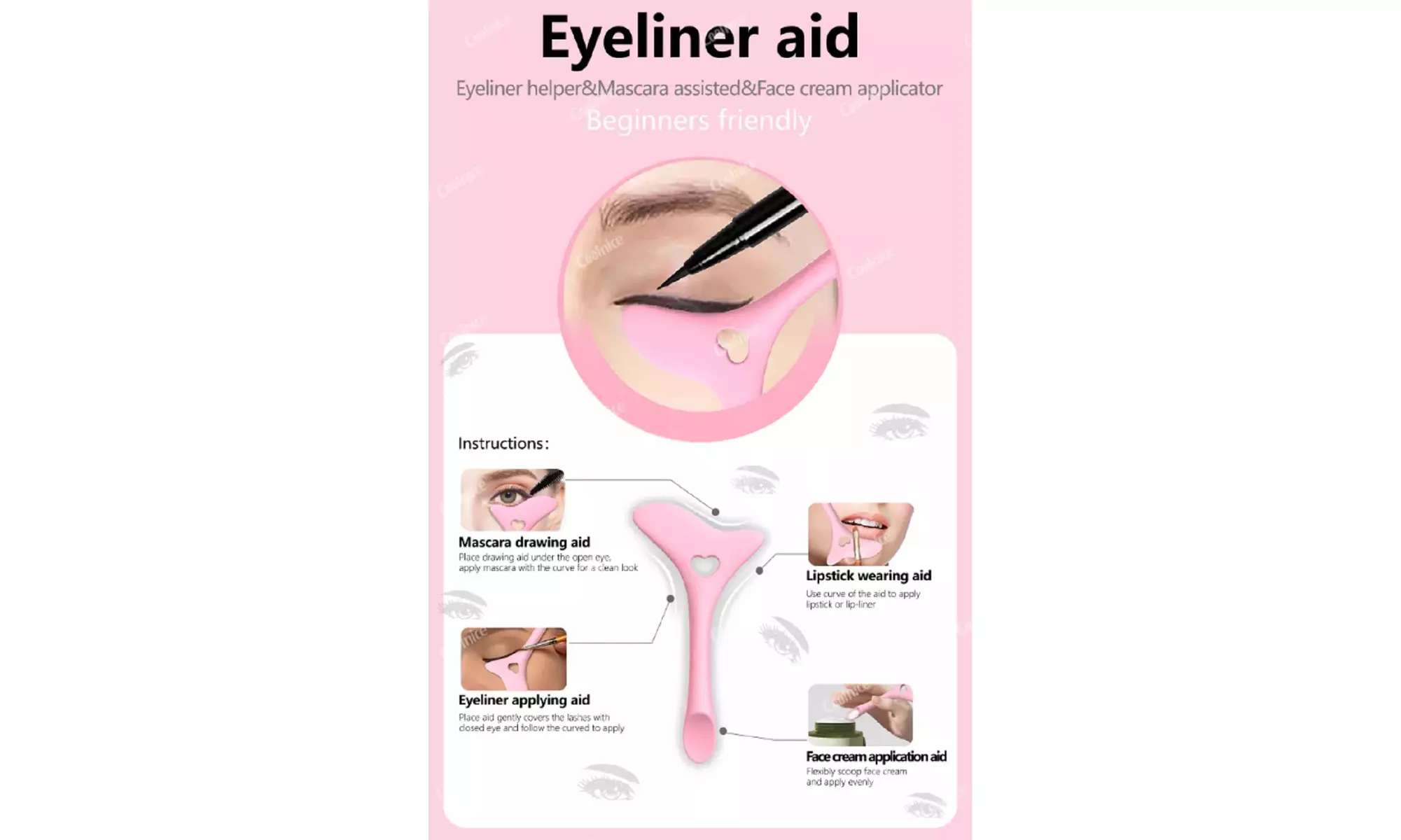Eyeliner Stencil Silicone Winged Tip Eyeliner Aid Eyebrow Pencil Stencil Tool 