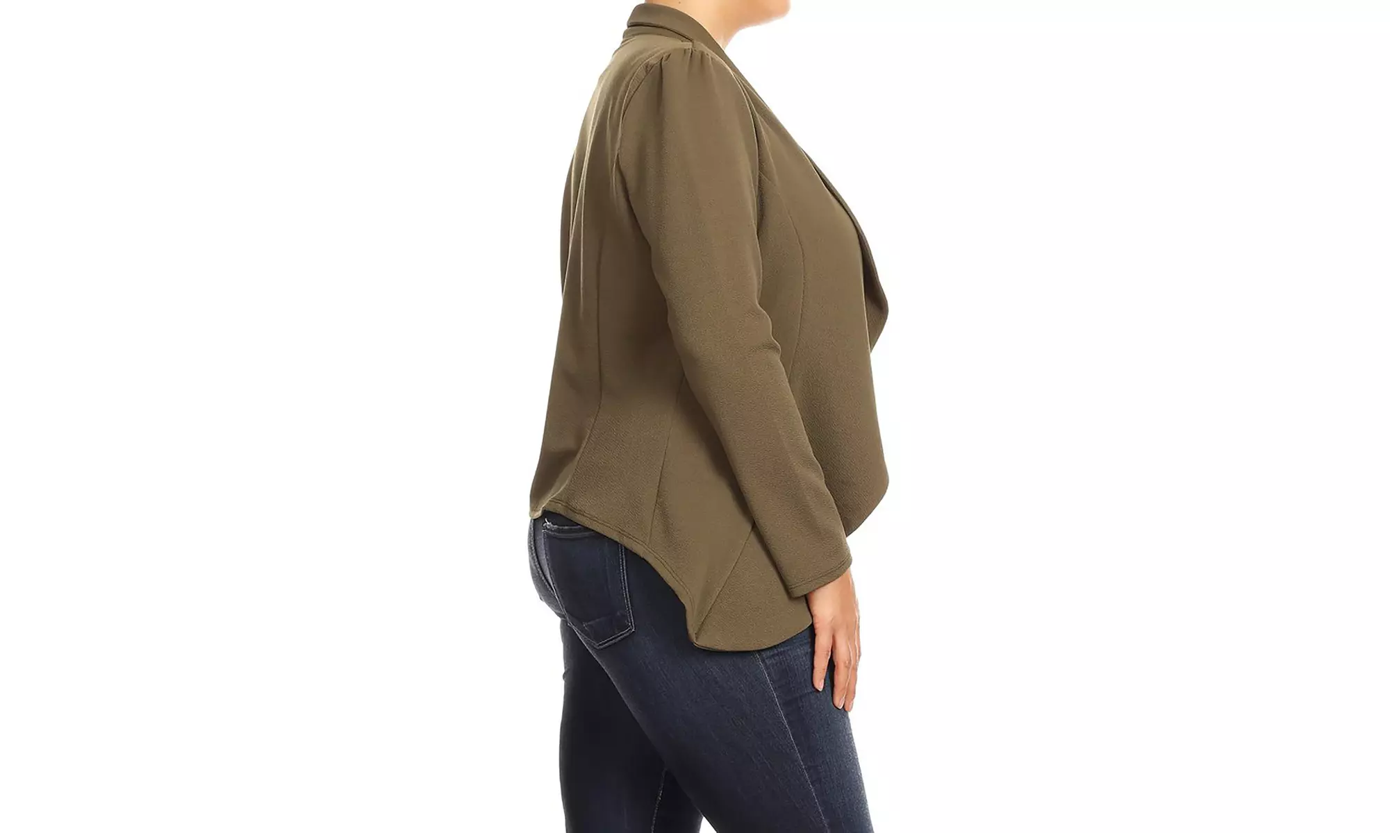 Women's Solid Plus Size Long Sleeves Blazer Jacket