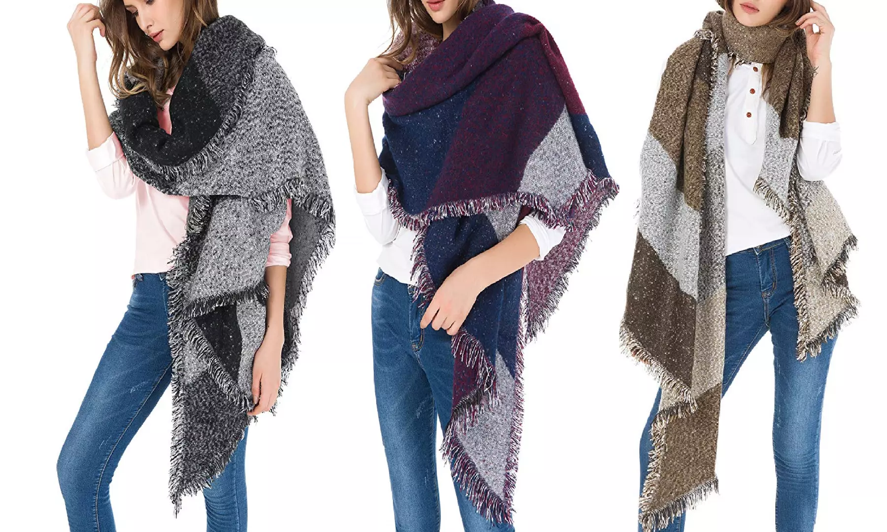 New Arrival Women's Oversized Soft Blanket Scarf Scarves - 3 Color - Primary Image