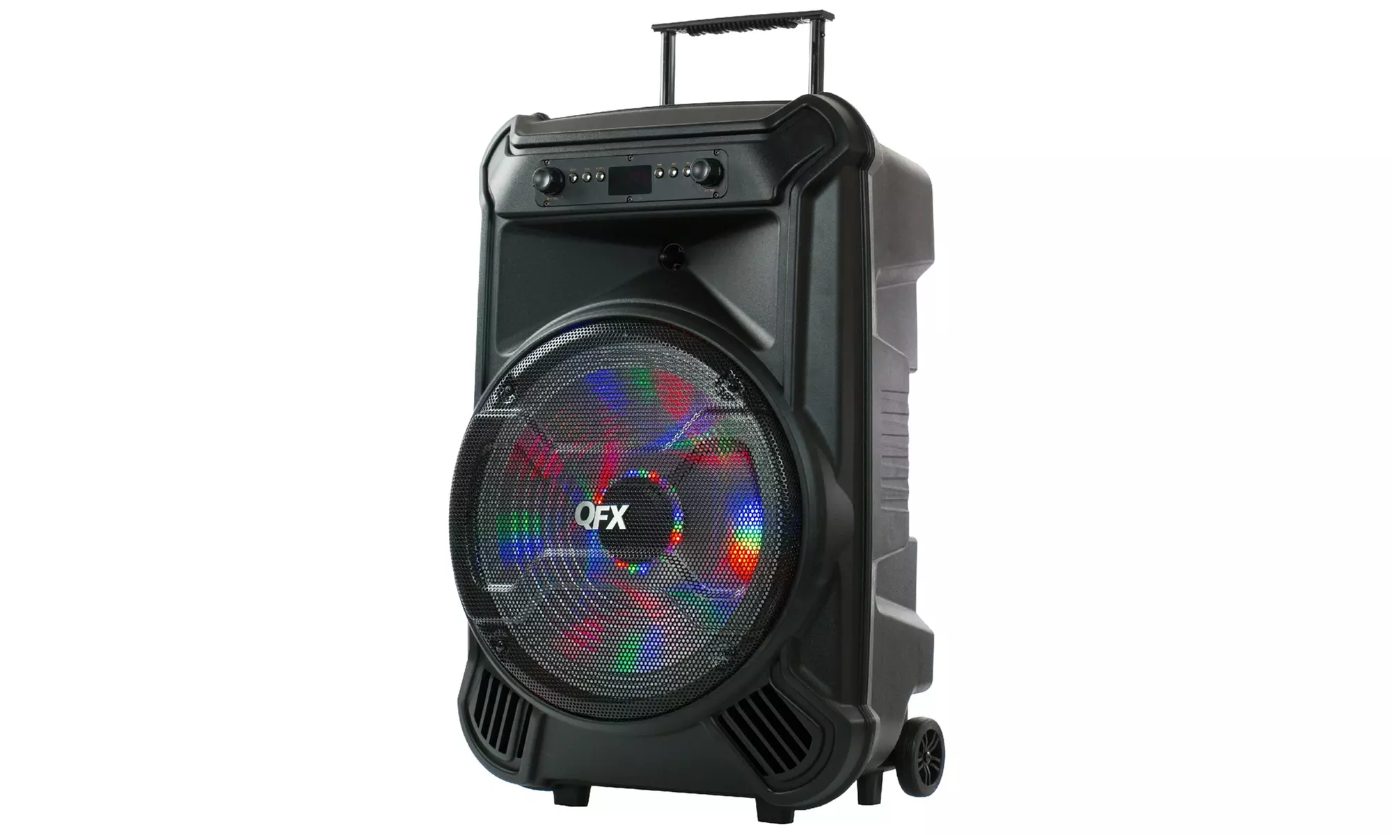 QFX PBX-885 8 in. Dual Portable Bluetooth Party Speaker with Party Lights - Primary Image