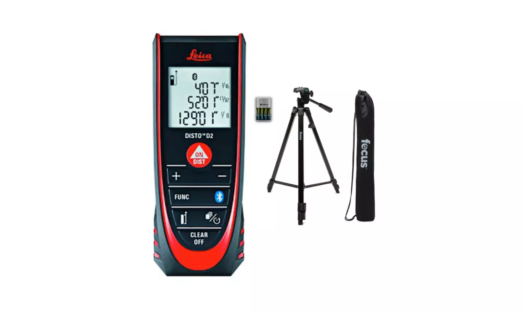 Leica Disto D2 with Bluetooth Laser Distance Meter with Tripod Stand Bundle - Primary Image