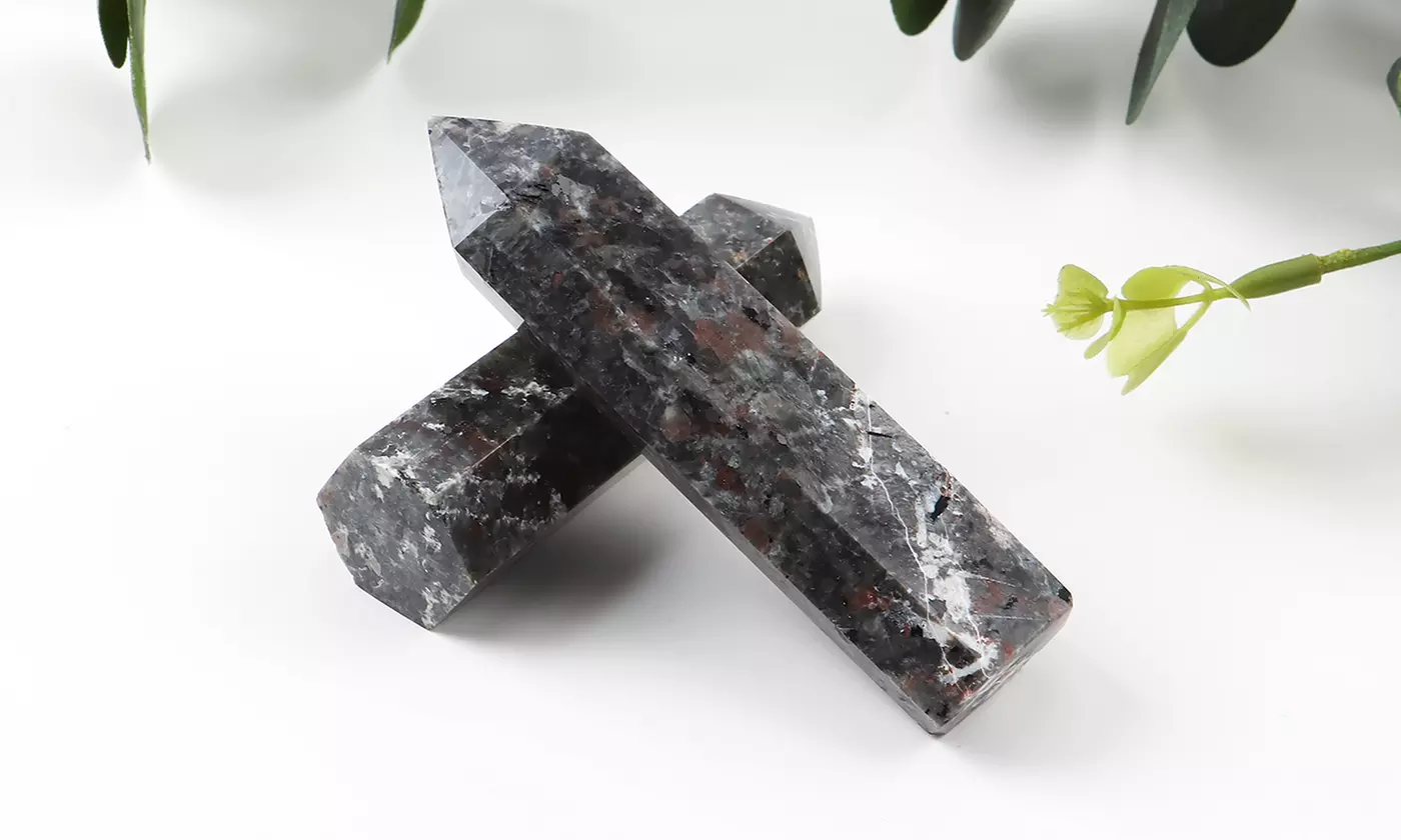 Yooperlite Quartz Crystal Reiki Chakra Healing Stone Wand with Box - Second Medium