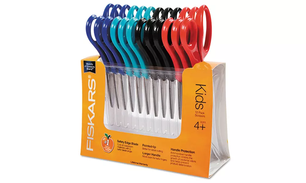 Fiskars Children's Safety Scissors, Blunt, 1-3/4 in. Cut, 12/Pack - Primary Image