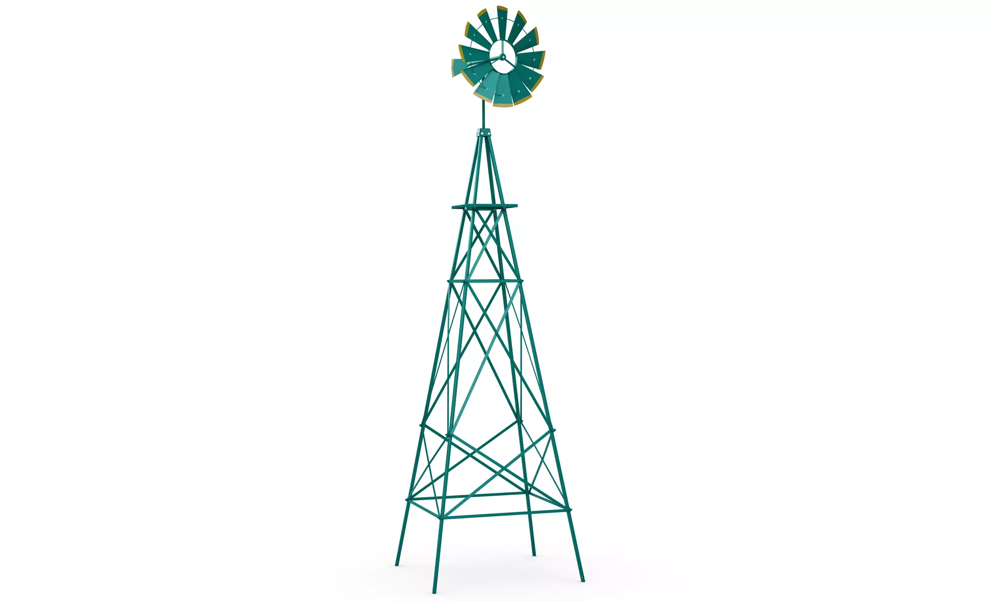 Costway 8Ft Tall Windmill Ornamental Wind Wheel Silver Garden Weather Vane