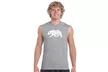 LA Pop Art Men's Word Art Sleeveless T-shirt - California Bear - Second Medium