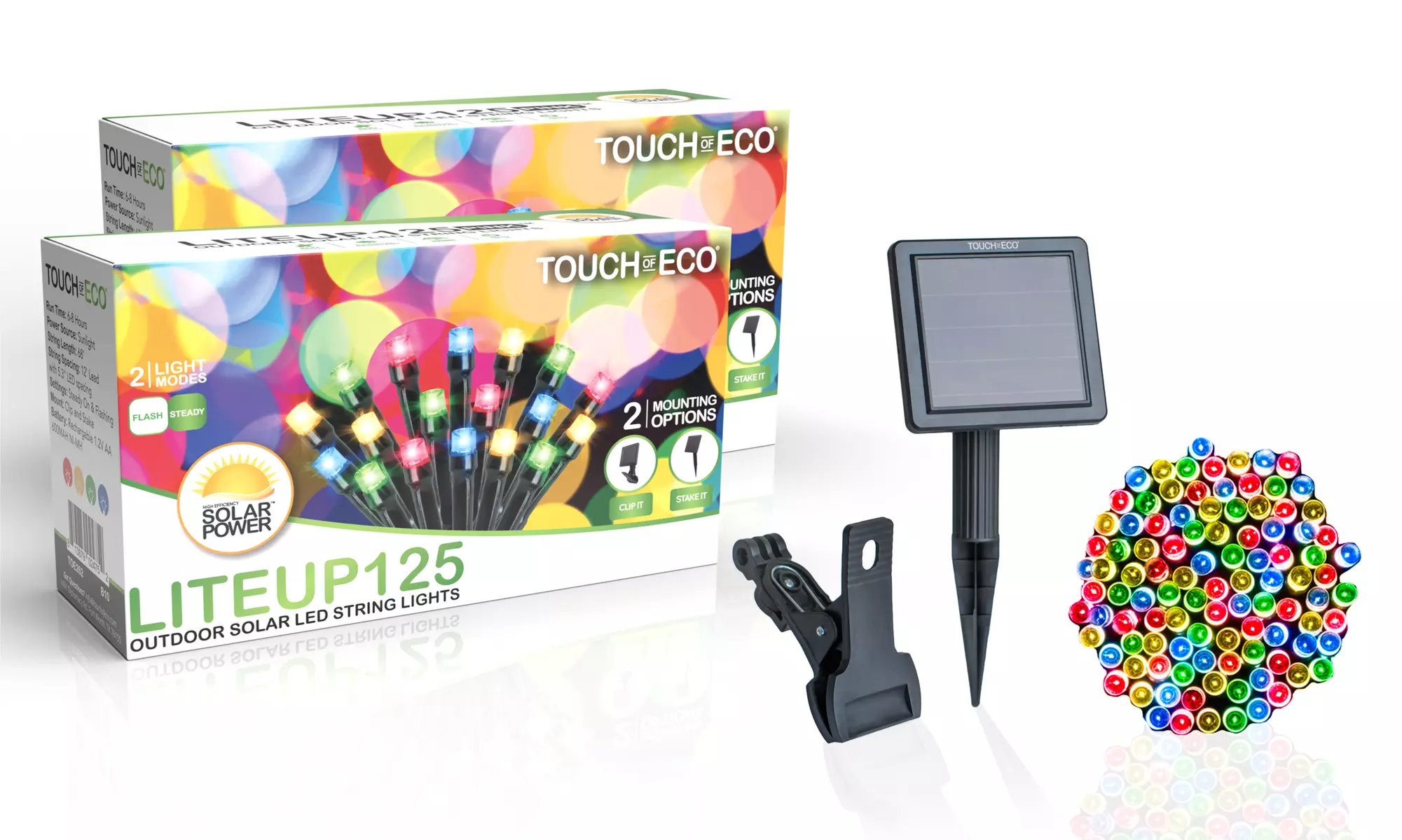 125LED Solar Powered String Lights. Multiple Colors & Quantities Available. 