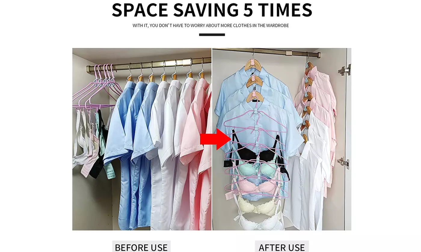 50PCS Cascading Clothes Hanger Connector Space Saving for Coat Clothes Garment