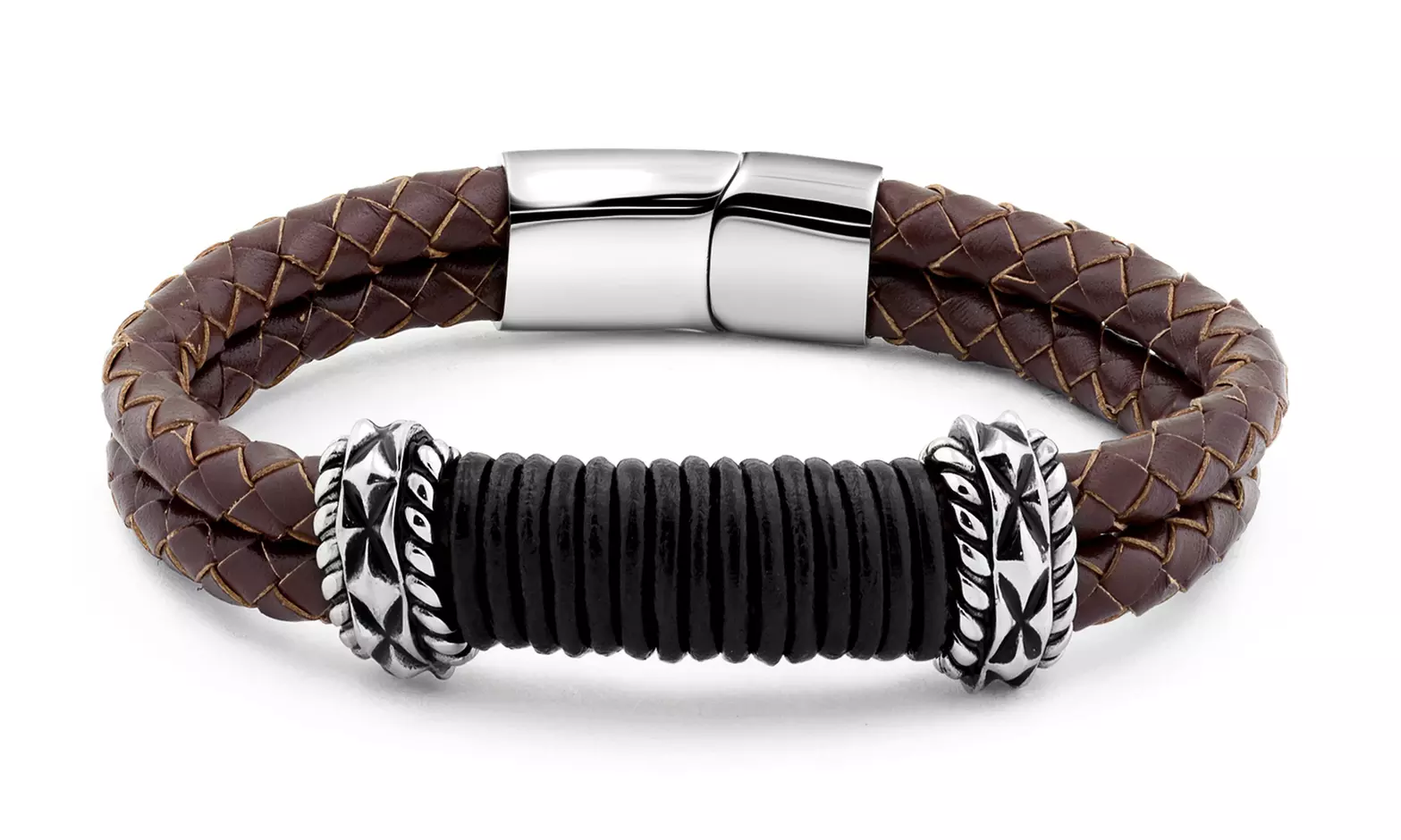 Men's Fancy Brown Leather Bangle By Elite Force