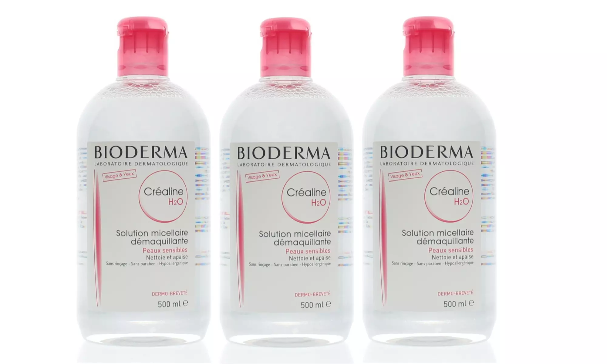 Bioderma Sensibio or Crealine H2O Micellar Water Make-Up Remover -1, 2 or 3 Pack - Second Medium