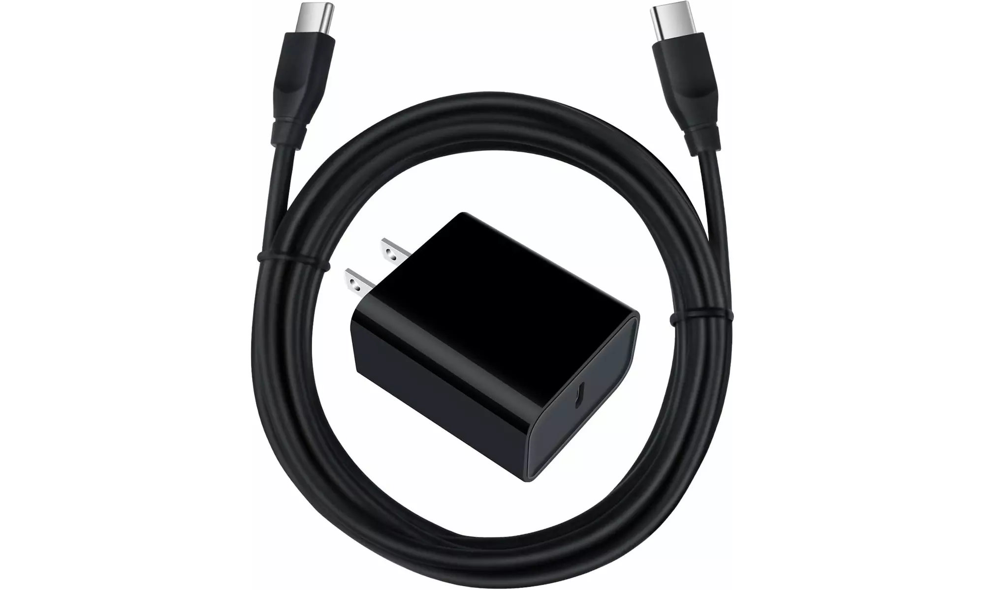 2 Pack 20W PD Fast Charging Block Black USB Type C to Type C
