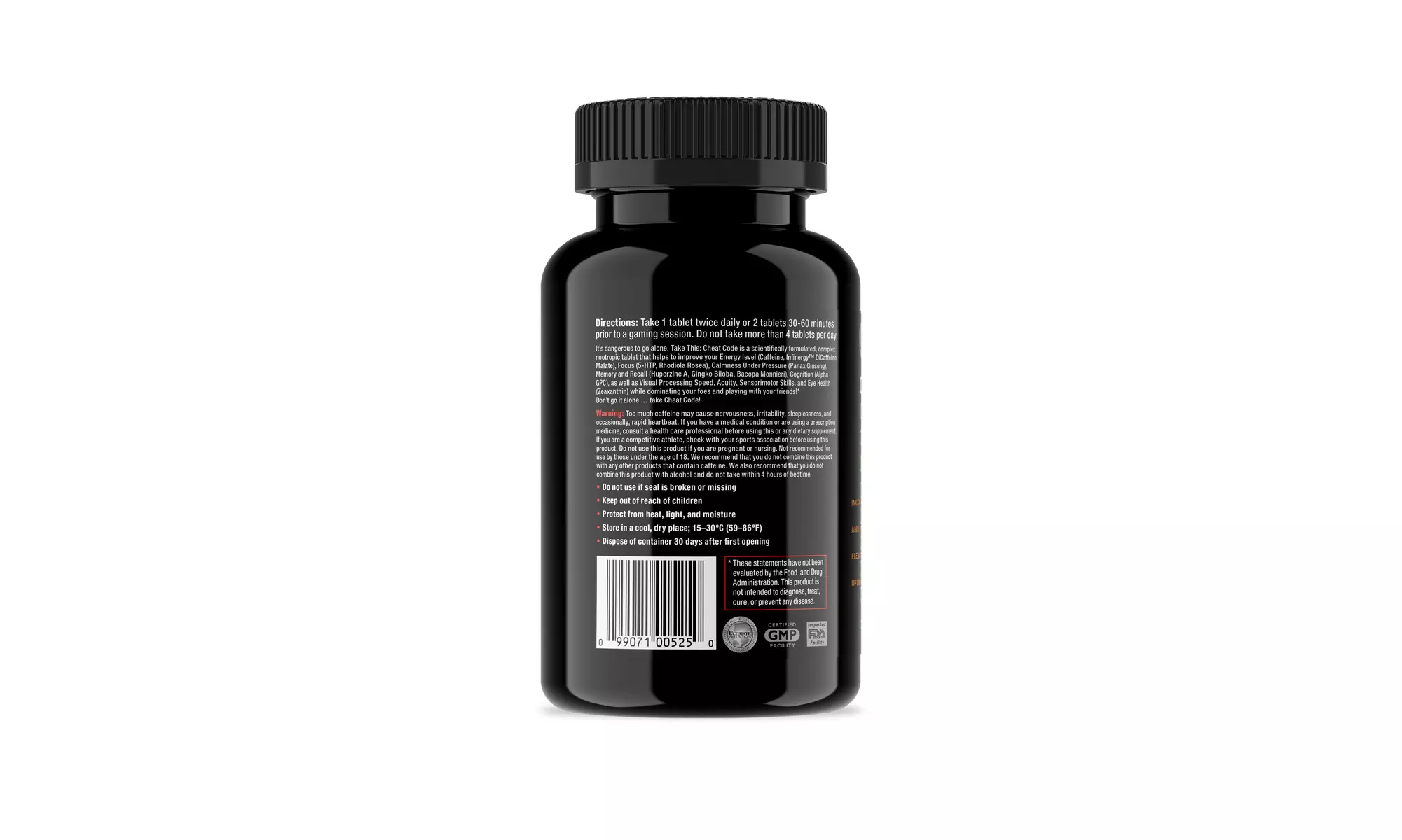 Ultimate Nutrition Cheat Code Nootropic HTP-5 eSports Gaming Supplement (2 Pack) - Second Medium