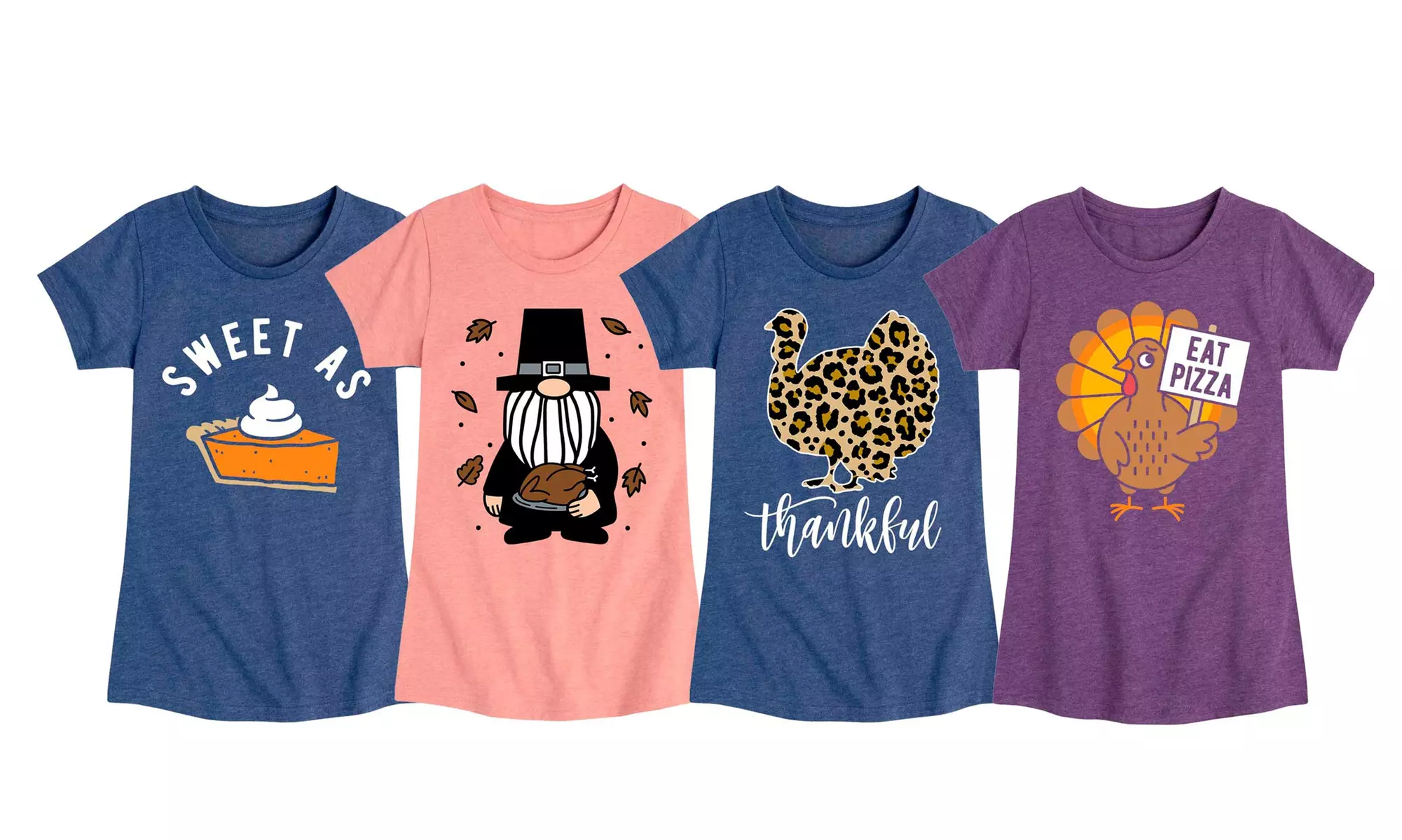 Toddler and Youth Girl's Trendy Thanksgiving T-Shirts - Primary Image