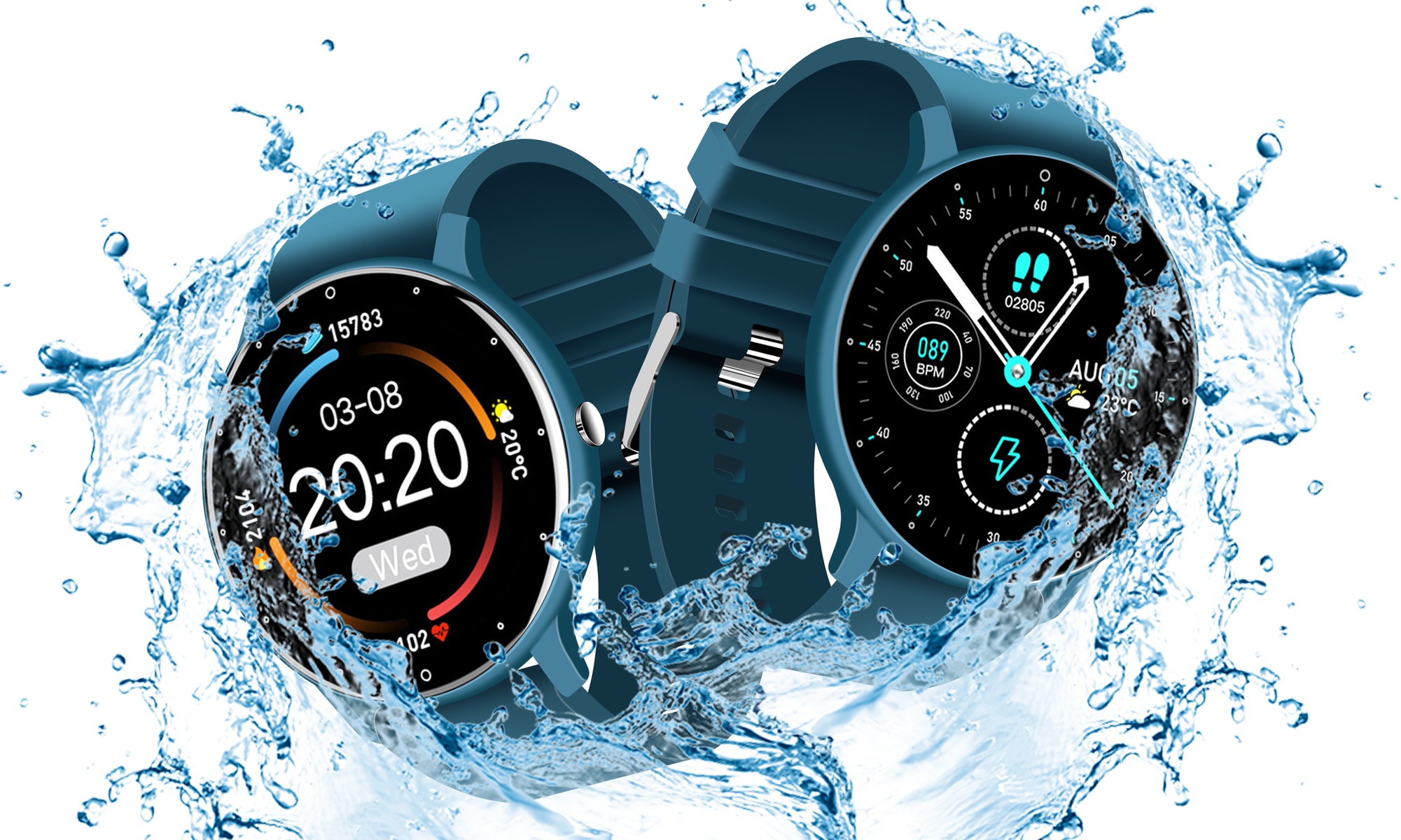 Waterproof Bluetooth Smart Watch Activity Tracker for Android and iOS Phones