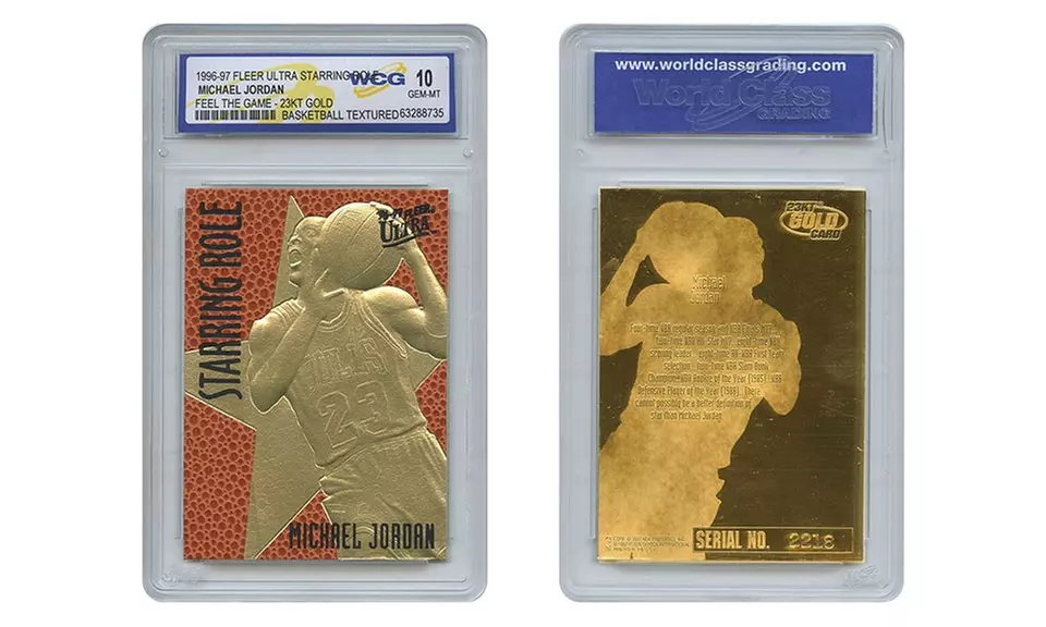 1996 Michael Jordan Fleer Ultra Starring Role Feel the Game NBA Gold Card GM10 - Primary Image