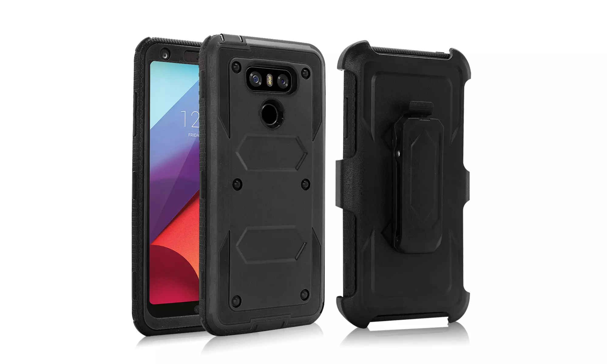 Protective Belt Clip Case with Kickstand Screen Protector for LG G6 - Primary Image