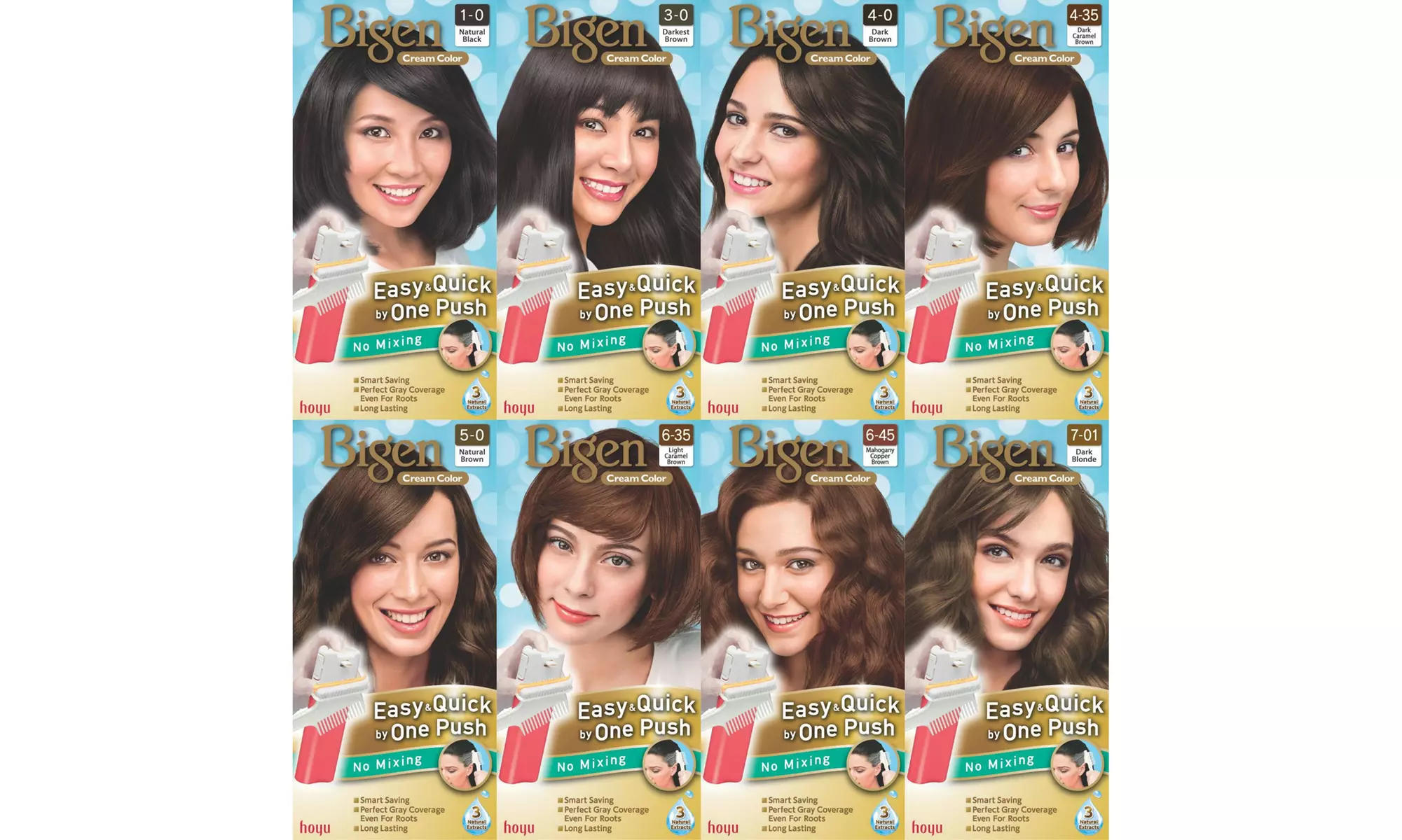 Bigen One Push Cream Just Push & Apply & Excellent Gray Coverage Hair Color - Primary Image