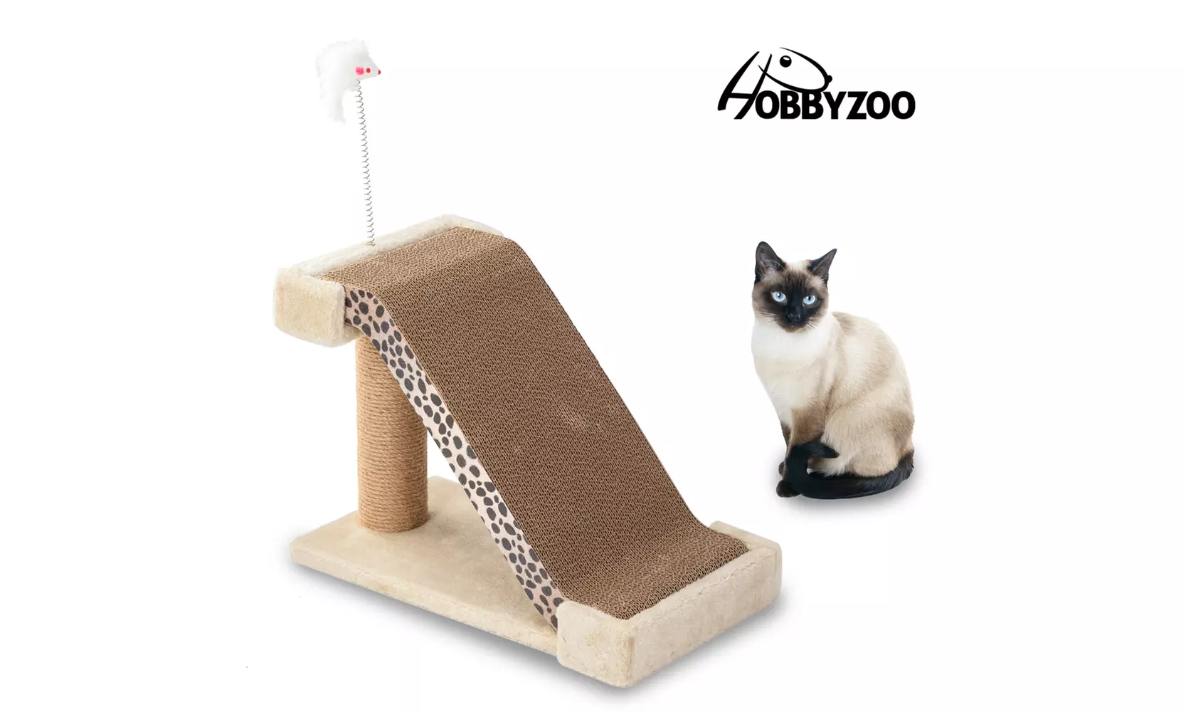 Cat Climbing Tree Cat Scratching Post Two-in-One Leopard Mark with Catnip - Primary Image