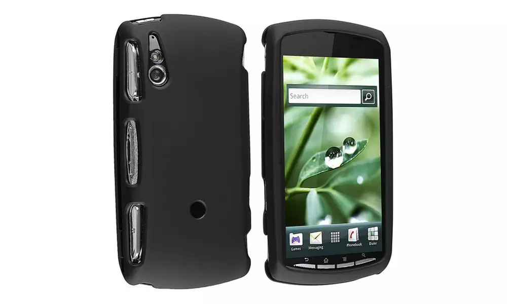 Insten For Sony Ericsson R800i Xperia Play Black Rubber Hard Case - Primary Image
