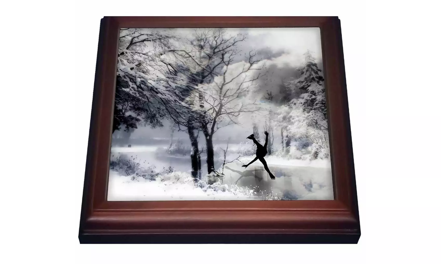  Trivet with TileWinter Figure Skating on a Frozen Lake - Primary Image