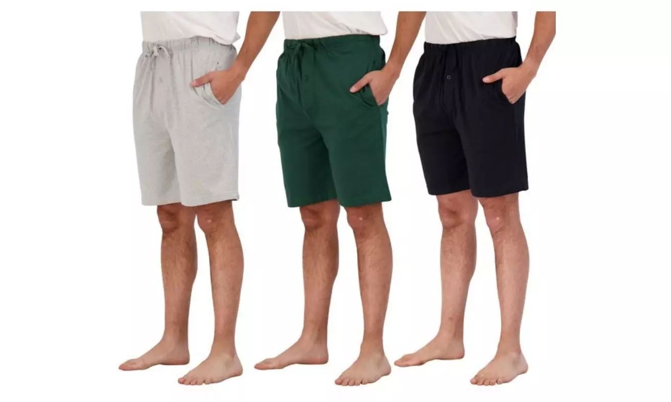 3-Pack: Men's Assorted Cotton Lounge Shorts with Pockets (S-3XL)