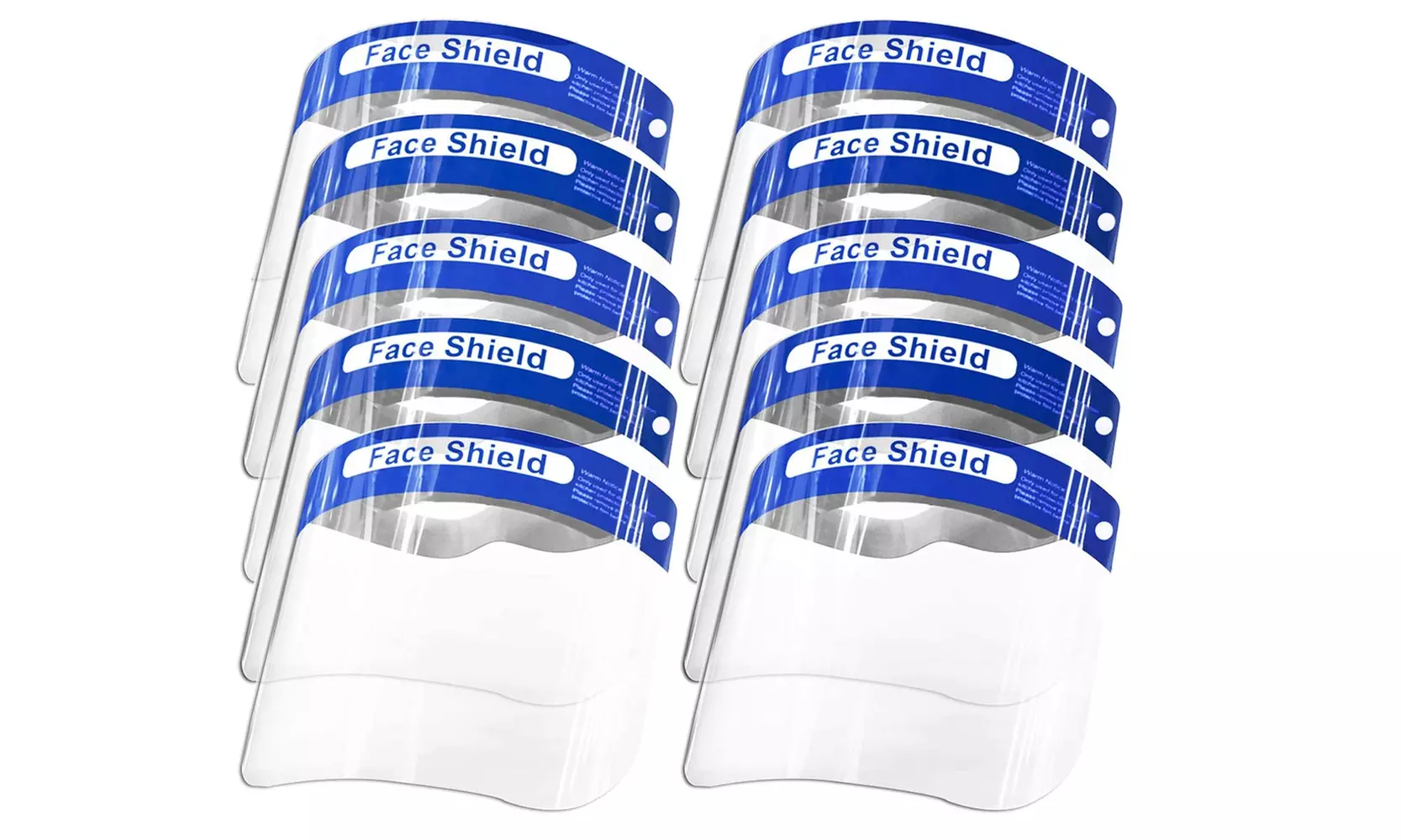 Reusable Waterproof Anti-Fog Transparent Face Shield (10-Pack) - Second Medium